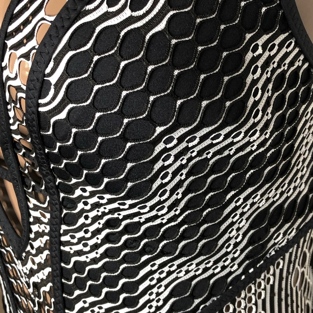 BECCA Reveal Plunge Crochet Back Tie Swimsuit - Picture 2 of 3